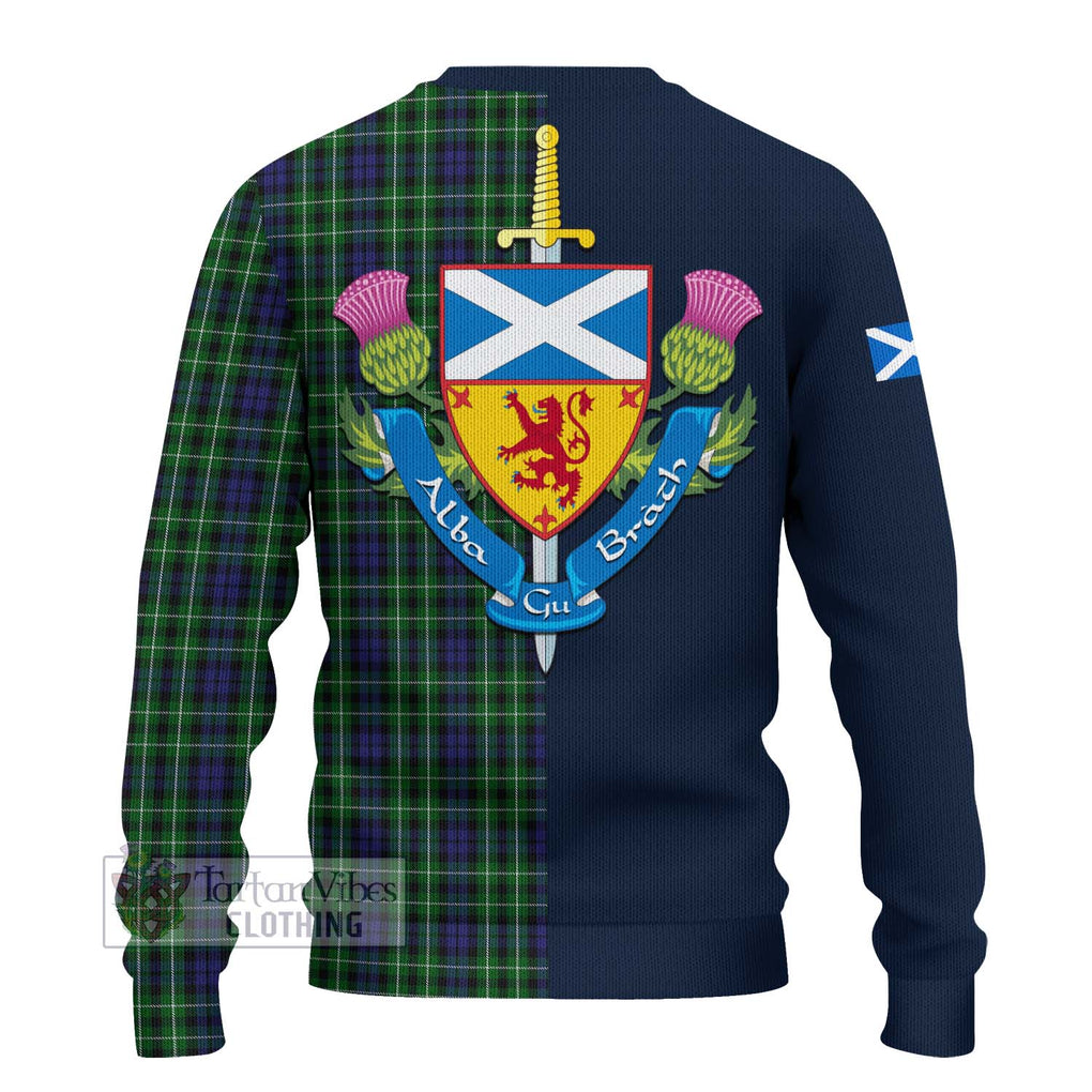 Tartan Vibes Clothing Graham of Montrose Tartan Knitted Sweater with Scottish Lion Royal Arm Half Style