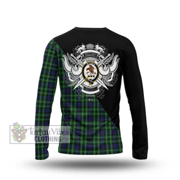 Graham of Montrose Tartan Long Sleeve T-Shirt with Family Crest and Military Logo Style