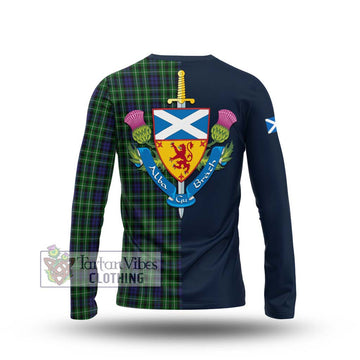 Graham of Montrose Tartan Long Sleeve T-Shirt Alba with Scottish Lion Royal Arm Half Style