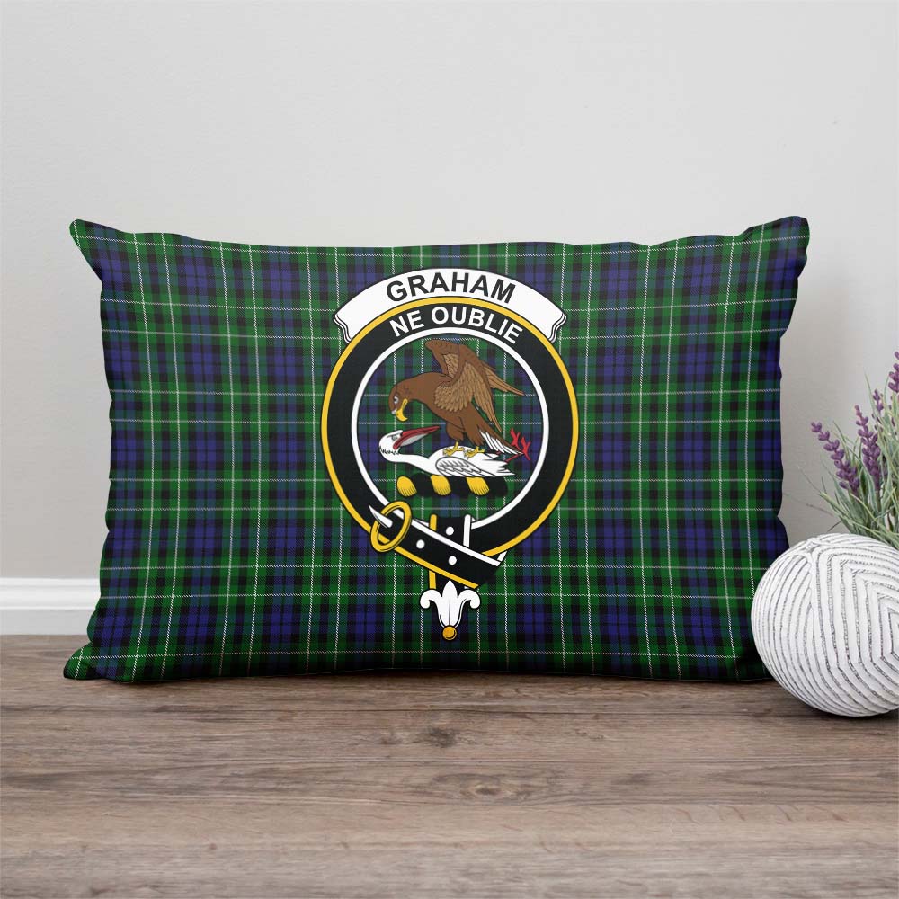 Graham of Montrose Tartan Pillow Cover with Family Crest Rectangle Pillow Cover - Tartanvibesclothing