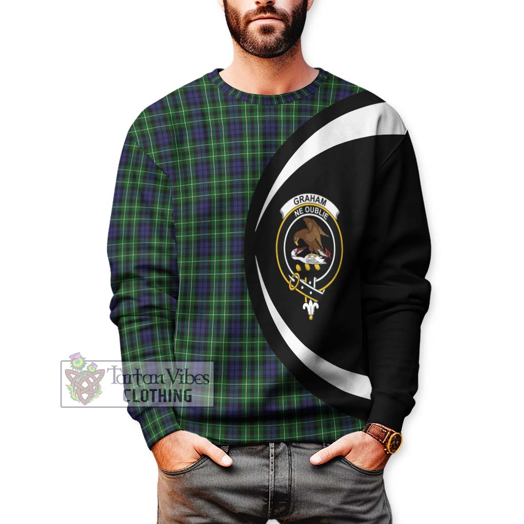 Graham of Montrose Tartan Sweatshirt with Family Crest Circle Style - Tartan Vibes Clothing