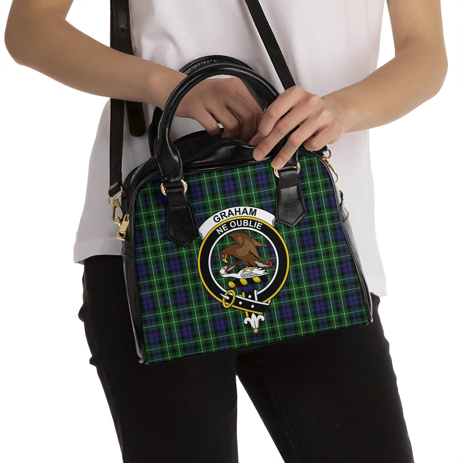 Graham of Montrose Tartan Shoulder Handbags with Family Crest - Tartanvibesclothing