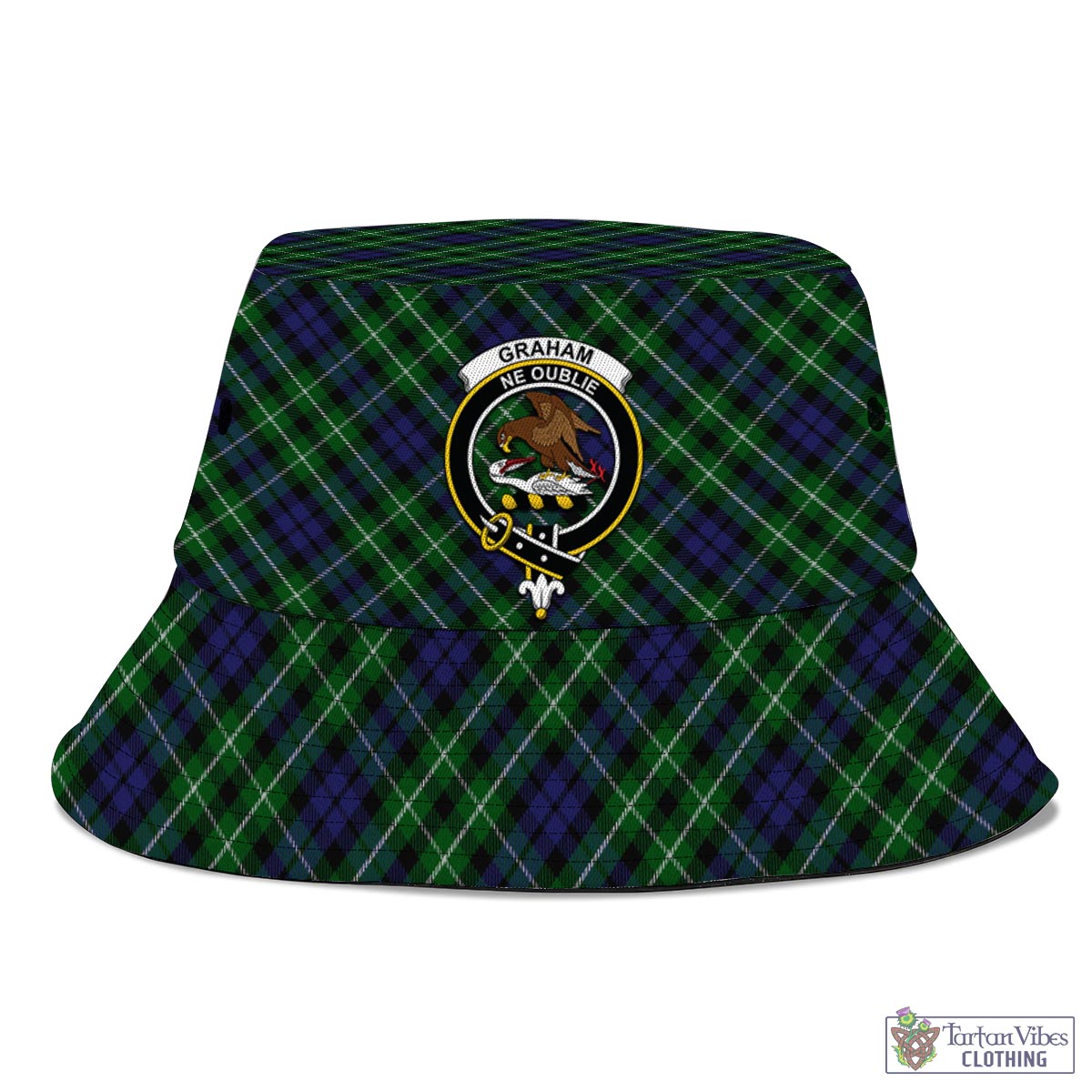 Tartan Vibes Clothing Graham of Montrose Tartan Bucket Hat with Family Crest