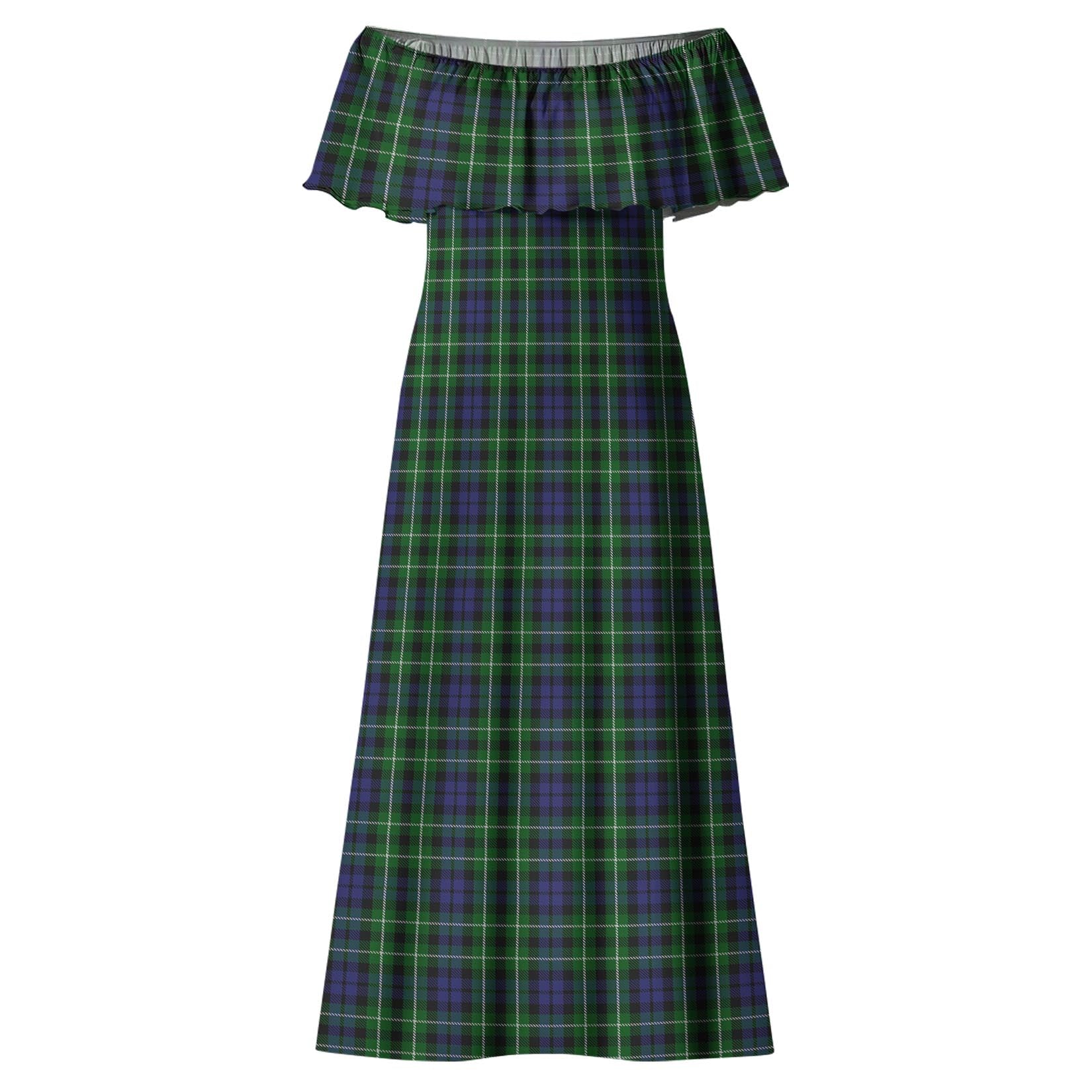 Graham of Montrose Tartan Off Shoulder Long Dress - Tartanvibesclothing