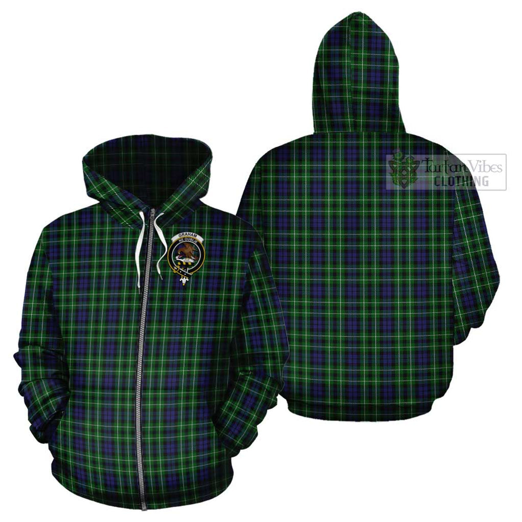 Graham of Montrose Tartan Cotton Hoodie with Family Crest Zip Hoodie - Tartan Vibes Clothing