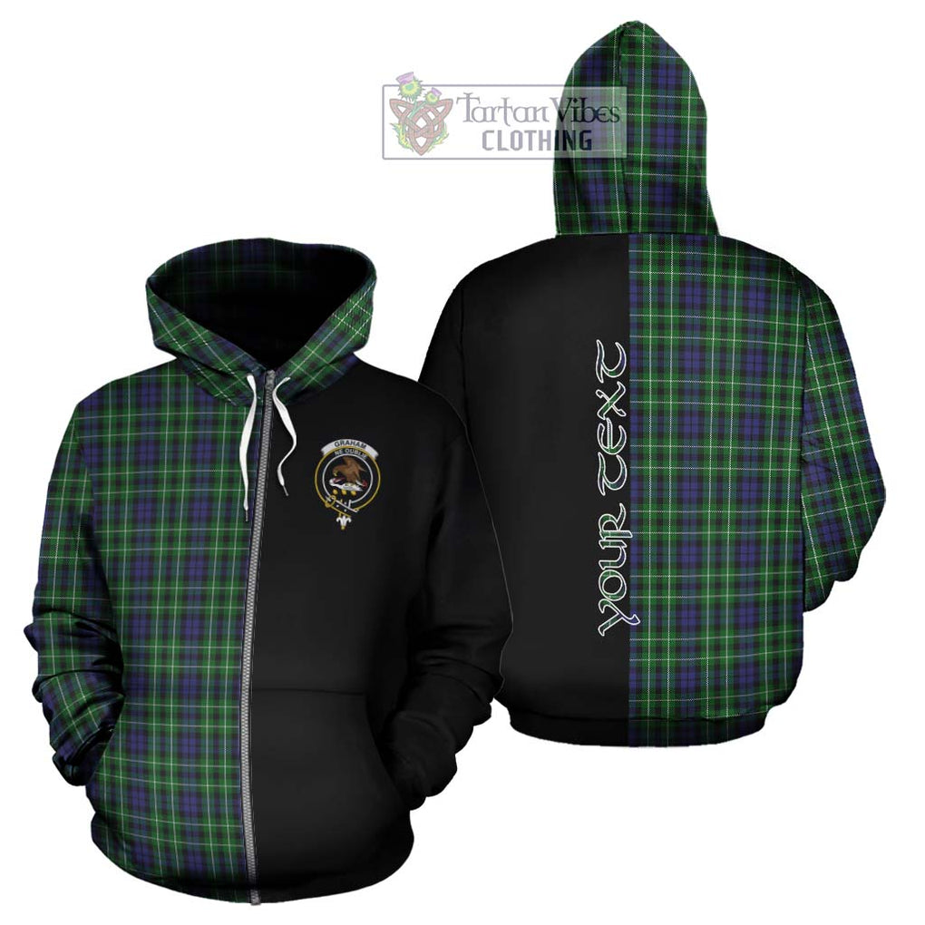 Graham of Montrose Tartan Hoodie with Family Crest and Half Of Me Style - Tartanvibesclothing Shop