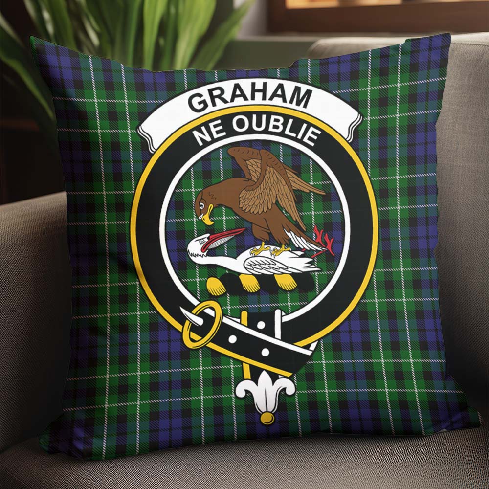 Graham of Montrose Tartan Pillow Cover with Family Crest - Tartanvibesclothing