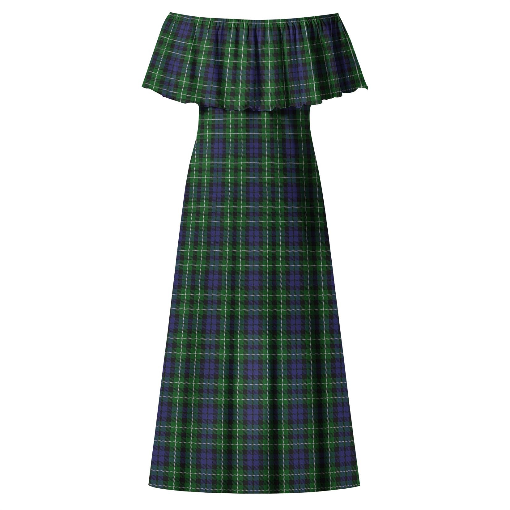 Graham of Montrose Tartan Off Shoulder Long Dress - Tartanvibesclothing