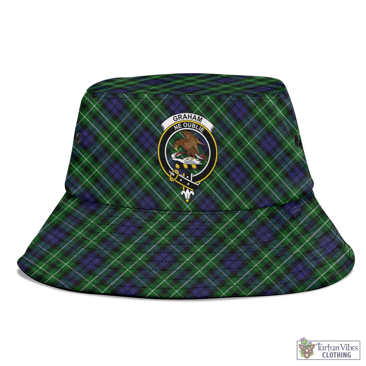 Tartan Vibes Clothing Graham of Montrose Tartan Bucket Hat with Family Crest