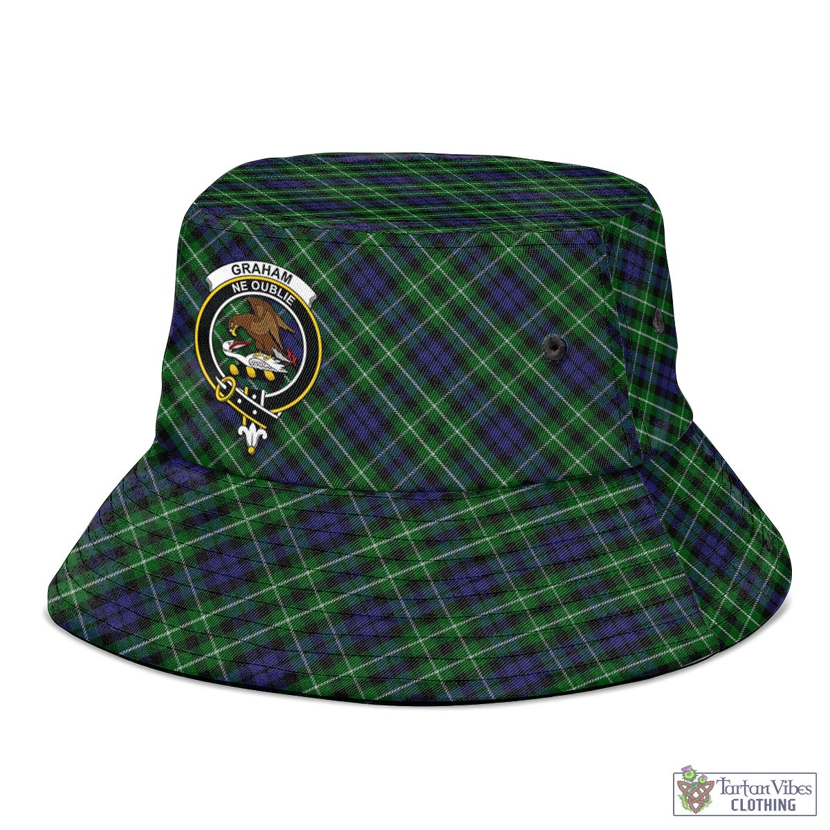 Tartan Vibes Clothing Graham of Montrose Tartan Bucket Hat with Family Crest