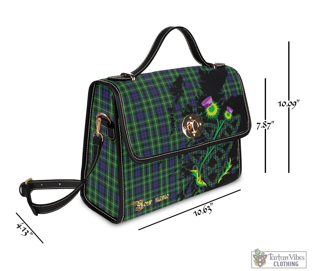 Tartan Vibes Clothing Graham of Montrose Tartan Waterproof Canvas Bag with Scotland Map and Thistle Celtic Accents