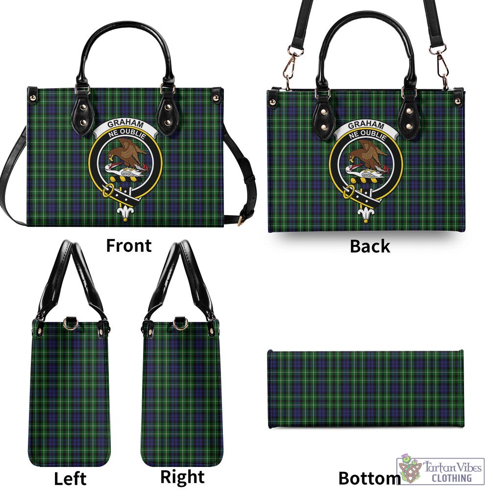 Tartan Vibes Clothing Graham of Montrose Tartan Luxury Leather Handbags with Family Crest