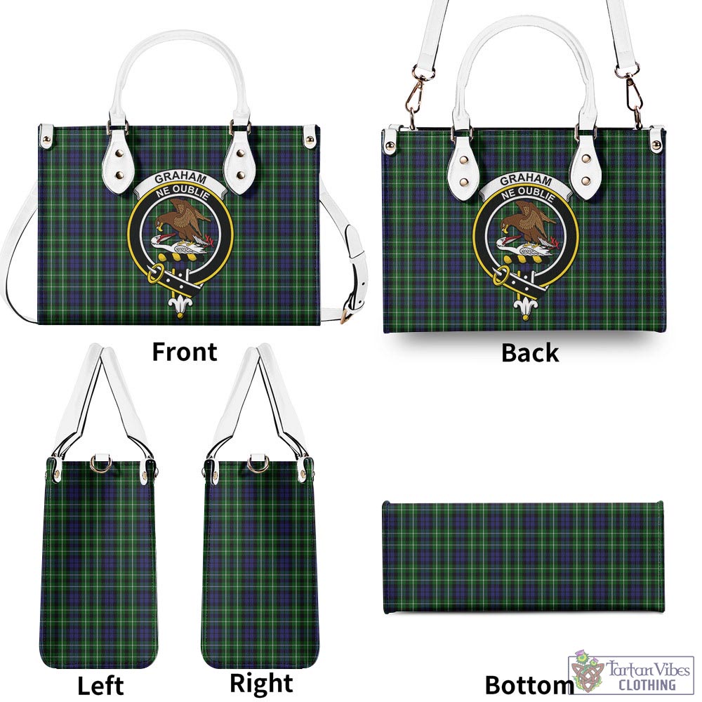 Tartan Vibes Clothing Graham of Montrose Tartan Luxury Leather Handbags with Family Crest