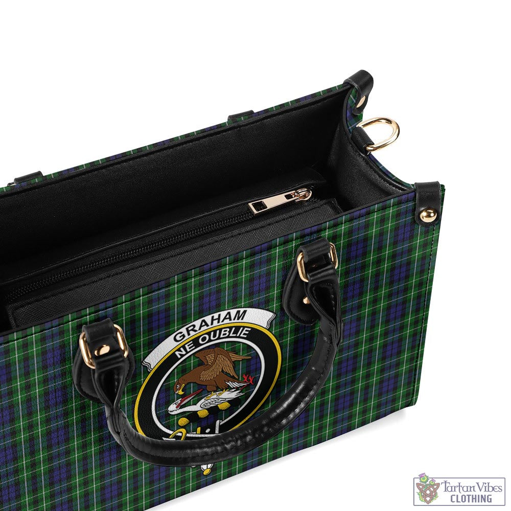 Tartan Vibes Clothing Graham of Montrose Tartan Luxury Leather Handbags with Family Crest