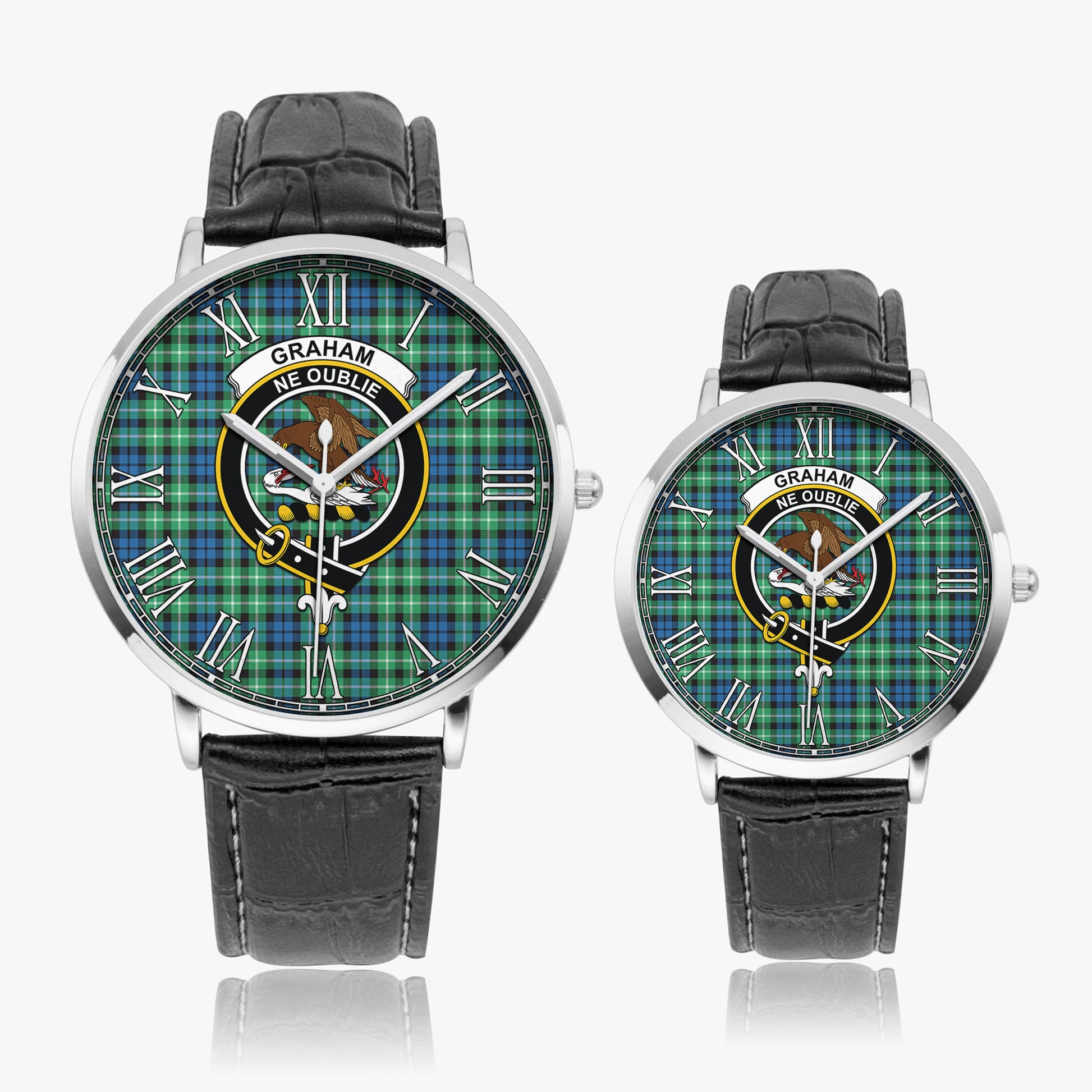 Graham of Montrose Ancient Tartan Family Crest Leather Strap Quartz Watch - Tartanvibesclothing