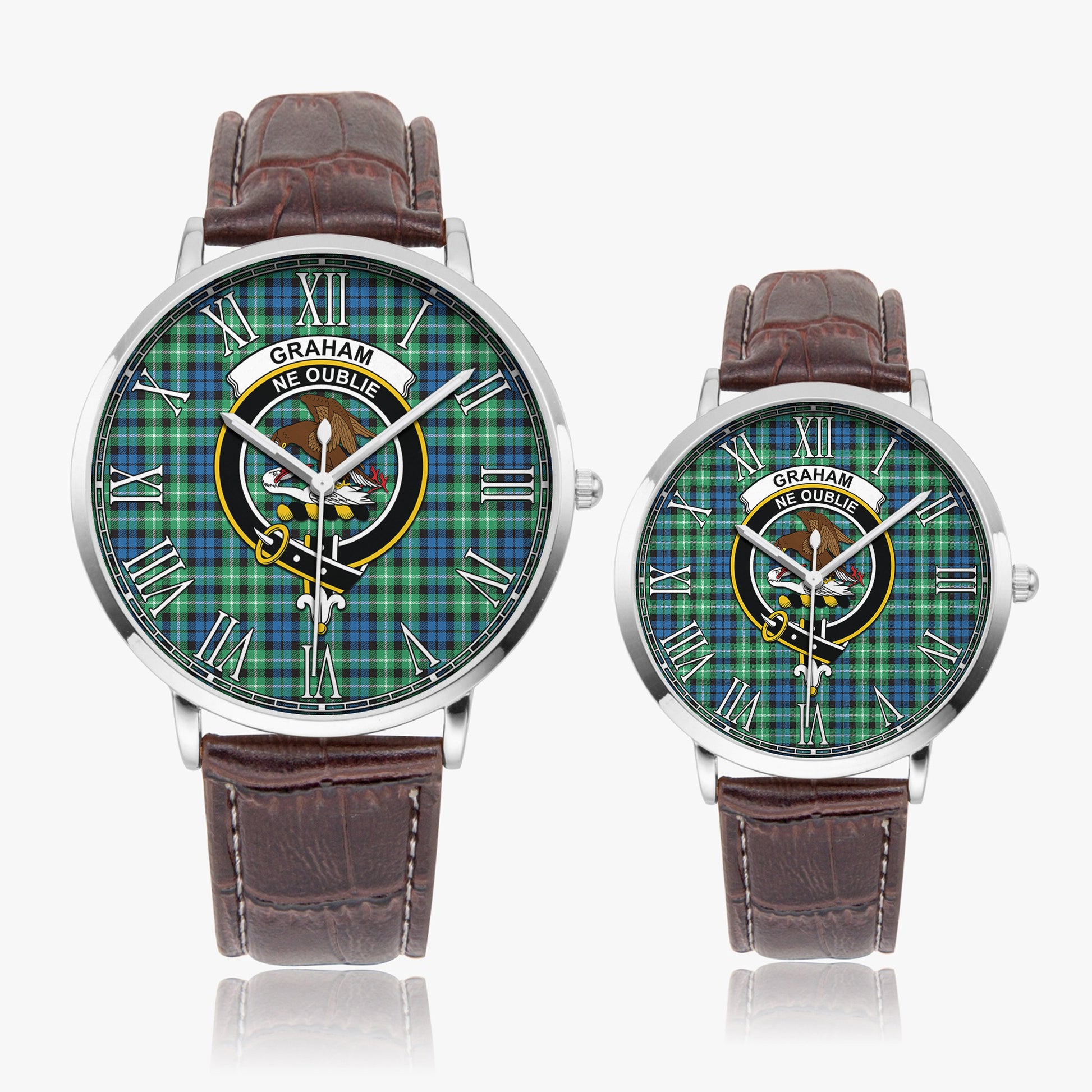 Graham of Montrose Ancient Tartan Family Crest Leather Strap Quartz Watch - Tartanvibesclothing