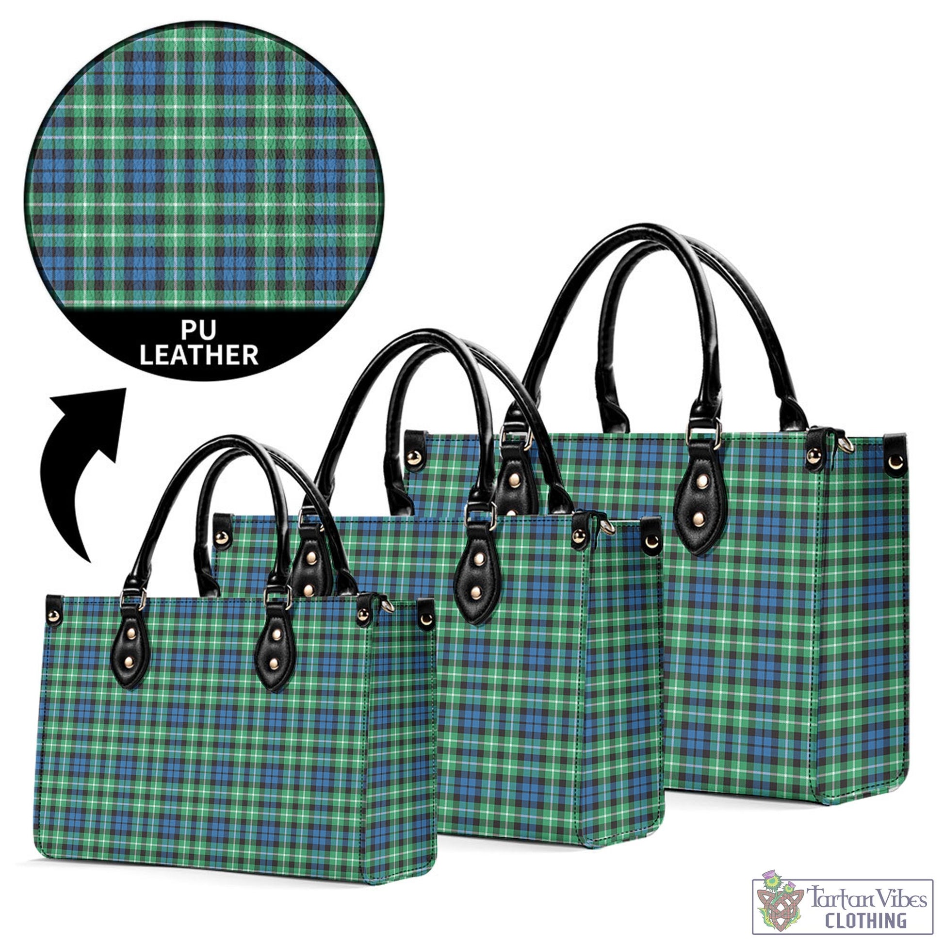 Tartan Vibes Clothing Graham of Montrose Ancient Tartan Luxury Leather Handbags