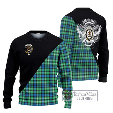 Graham Tartan Ugly Sweater with Family Crest and Military Logo Style