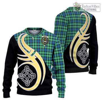 Graham Tartan Ugly Sweater with Family Crest and Celtic Symbol Style