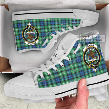 Graham Tartan High Top Shoes with Family Crest