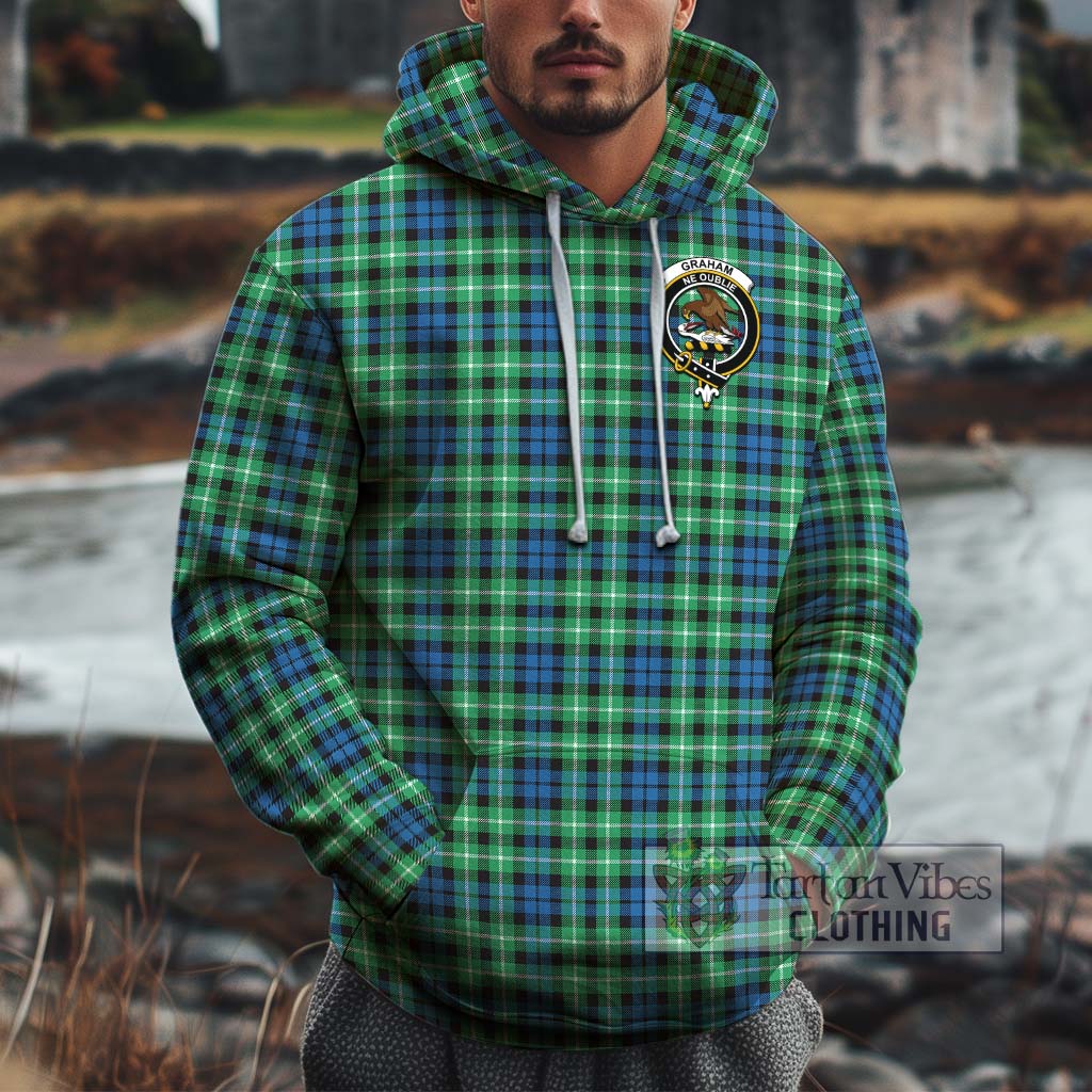 Tartan Vibes Clothing Graham of Montrose Ancient Tartan Cotton Hoodie with Family Crest