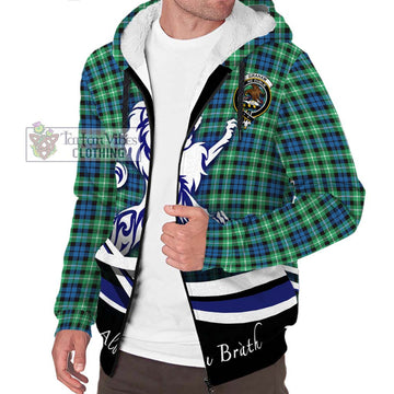 Graham Tartan Sherpa Hoodie with Alba Gu Brath Regal Lion Emblem