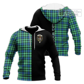 Graham Tartan Knitted Hoodie with Family Crest and Half Of Me Style