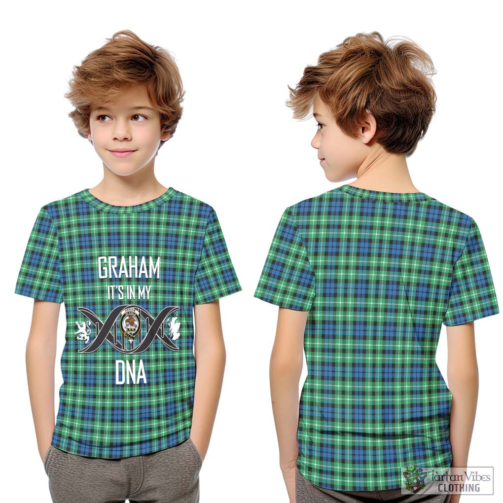 Graham Tartan Kid T-Shirt with Family Crest DNA In Me Style Youth XL Size14 - Tartanvibesclothing Shop