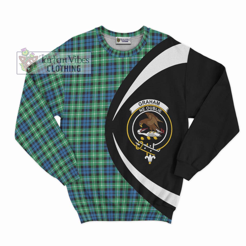 Graham Tartan Sweatshirt with Family Crest Circle Style Unisex - Tartan Vibes Clothing