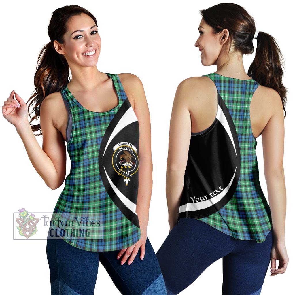 Graham Tartan Women's Racerback Tanks with Family Crest Circle Style 4XL - Tartan Vibes Clothing