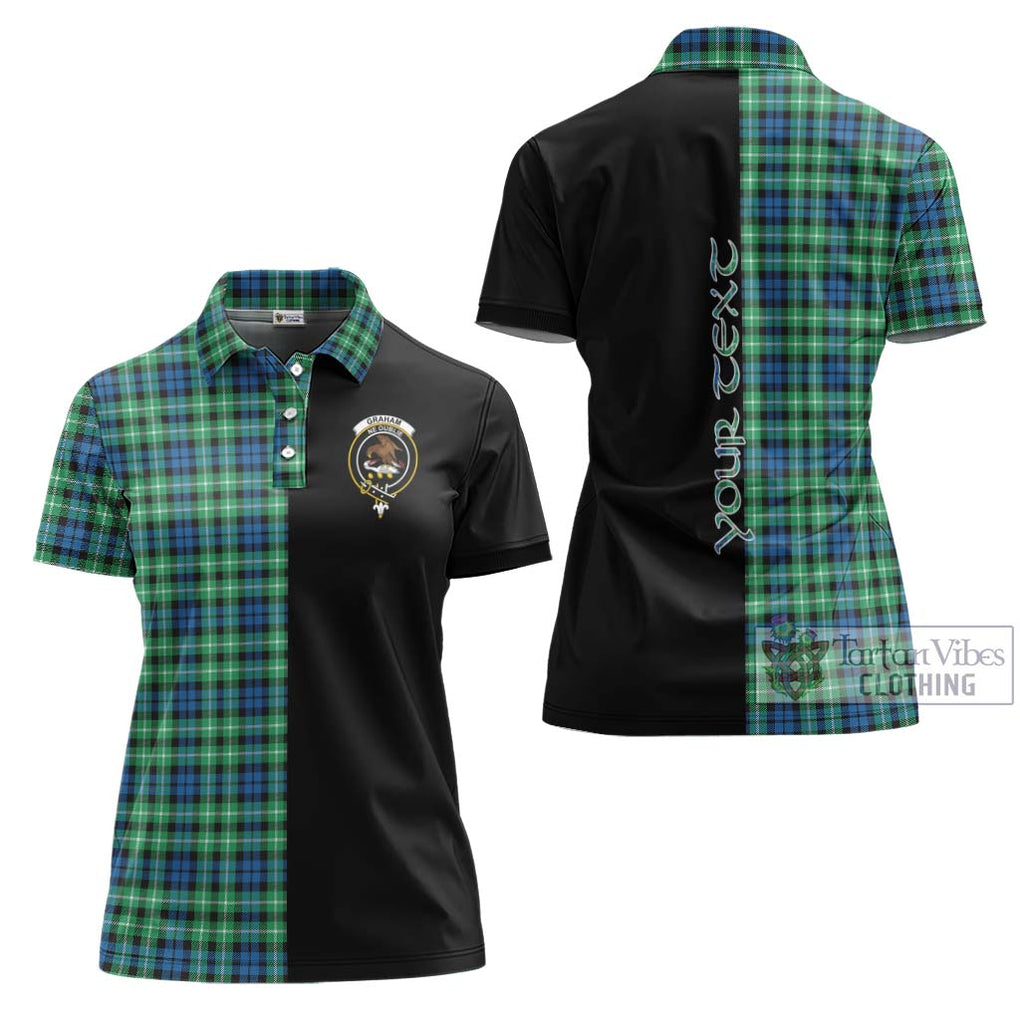 Graham Tartan Women's Polo Shirt with Family Crest and Half Of Me Style Women - Tartanvibesclothing Shop