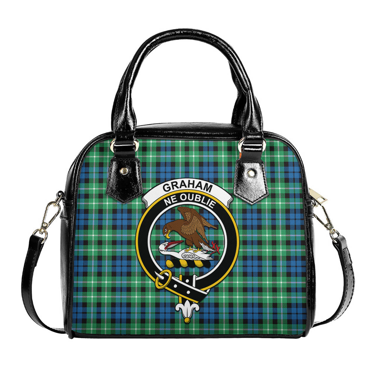 Graham of Montrose Ancient Tartan Shoulder Handbags with Family Crest One Size 6*25*22 cm - Tartanvibesclothing