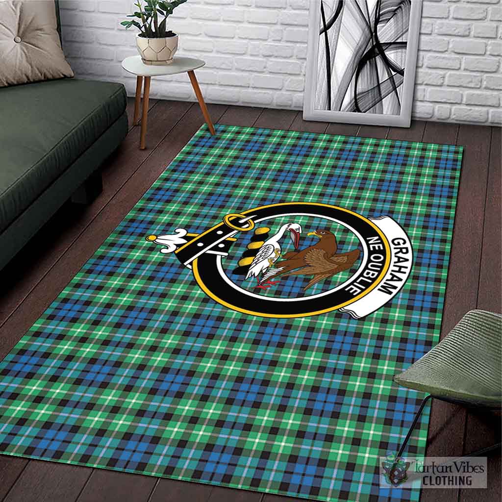 Tartan Vibes Clothing Graham of Montrose Ancient Tartan Area Rug with Family Crest