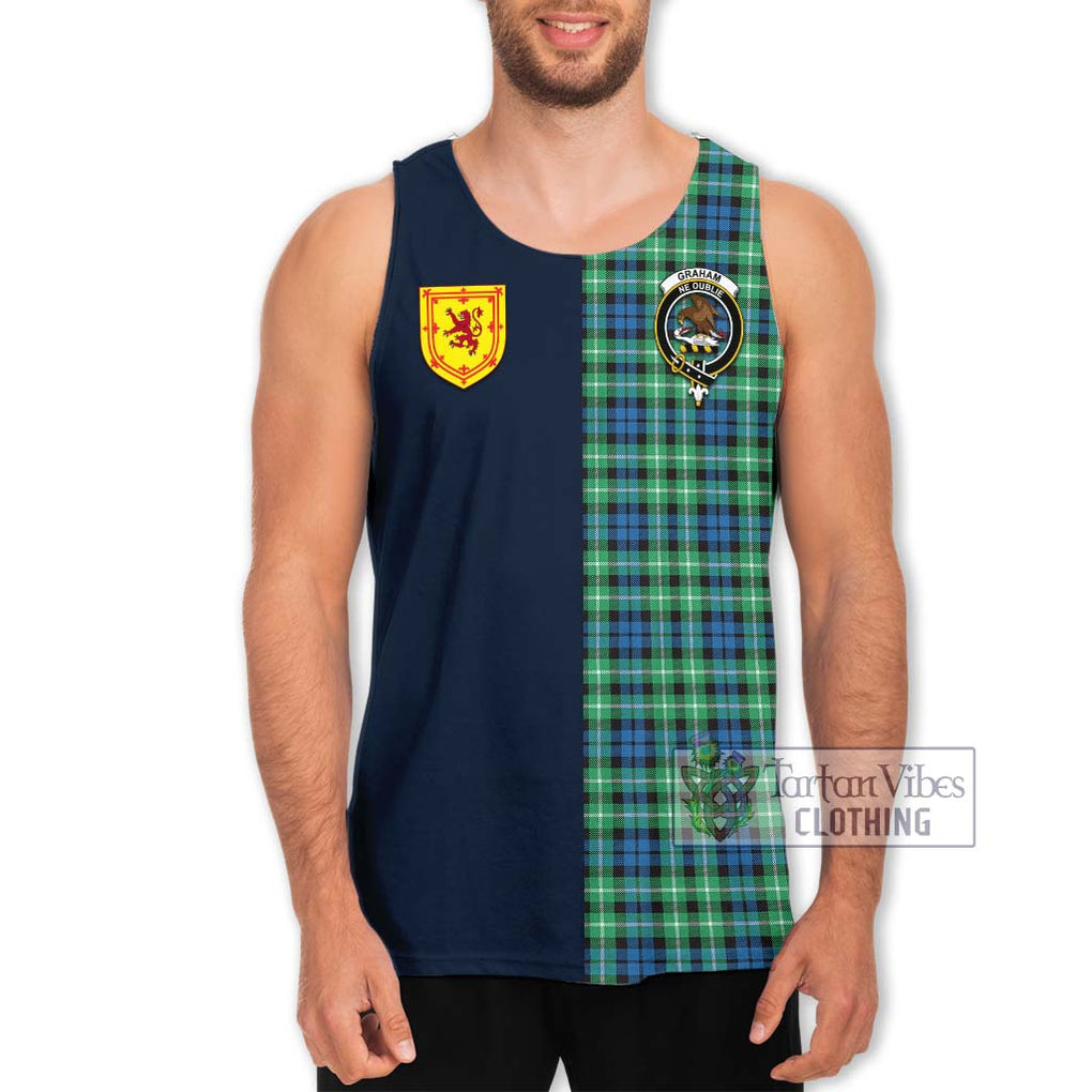 Tartan Vibes Clothing Graham of Montrose Ancient Tartan Men's Tank Top with Scottish Lion Royal Arm Half Style