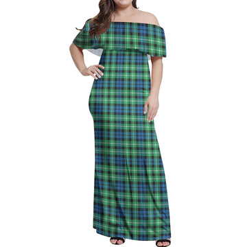 Graham Tartan Off Shoulder Long Dress