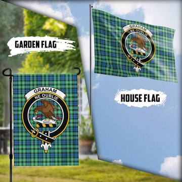 Graham Tartan Flag with Family Crest