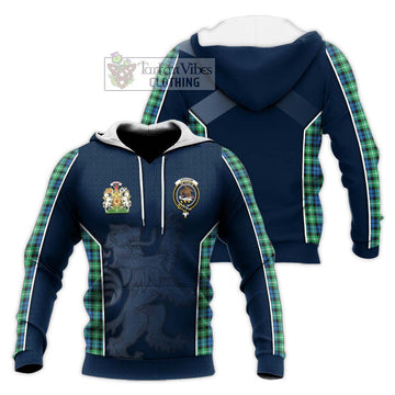 Graham Tartan Knitted Hoodie with Family Crest and Lion Rampant Vibes Sport Style