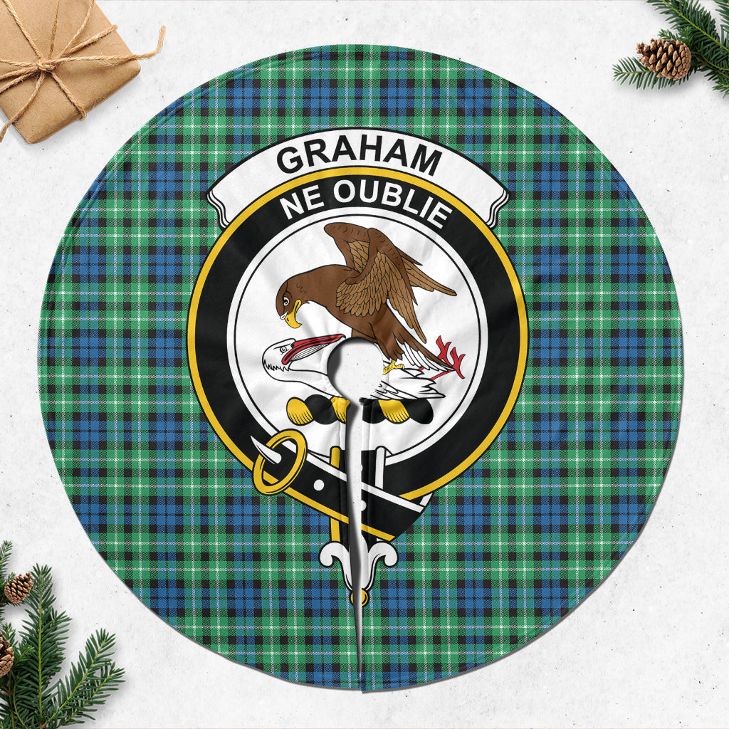 Graham of Montrose Ancient Tartan Christmas Tree Skirt with Family Crest - Tartanvibesclothing