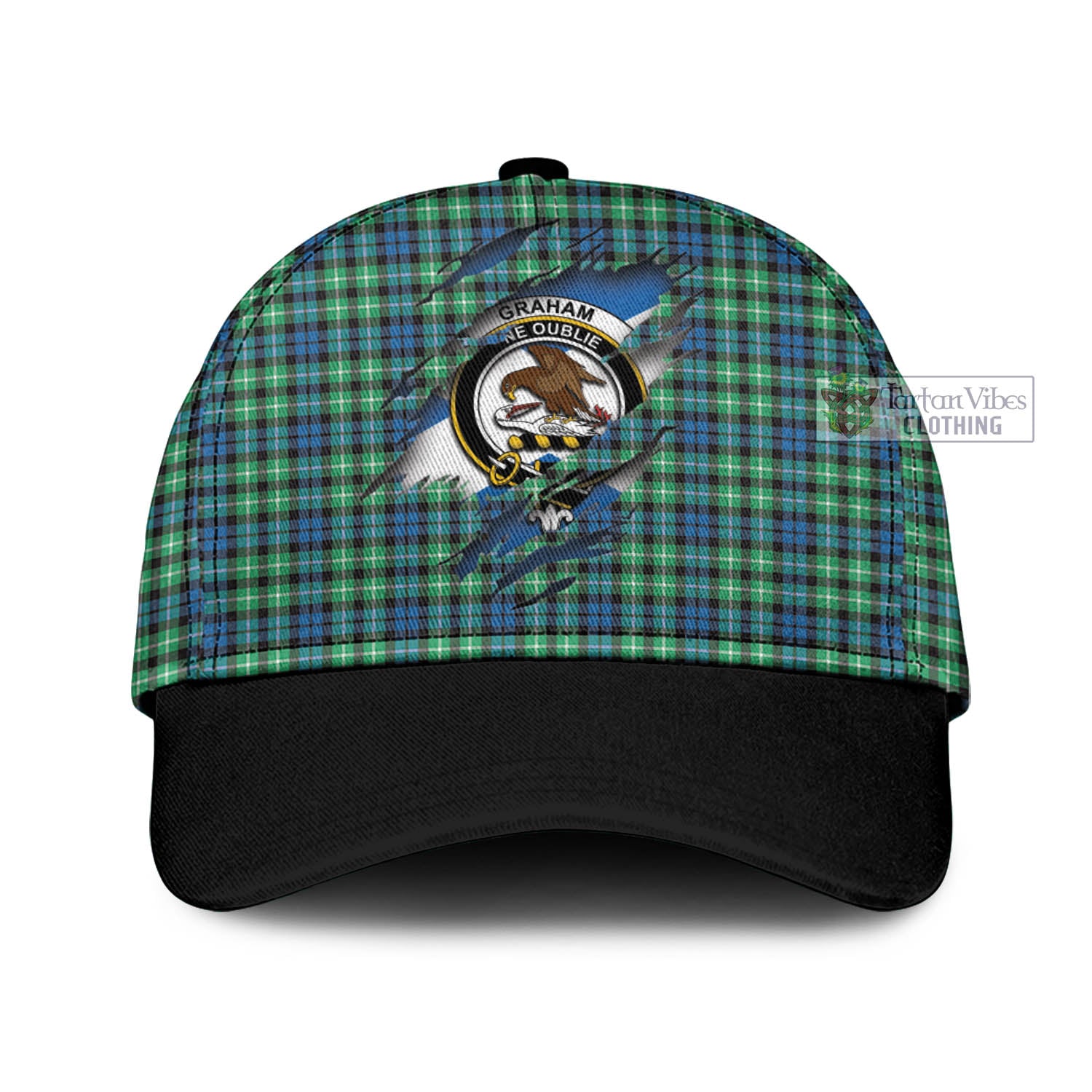 Tartan Vibes Clothing Graham of Montrose Ancient Tartan Classic Cap with Family Crest In Me Style