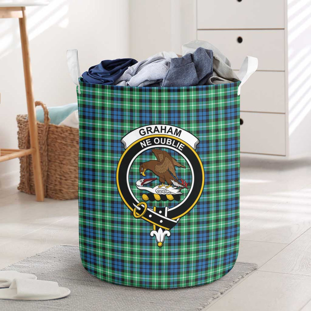 Graham Tartan Laundry Basket with Family Crest One Size - Tartanvibesclothing Shop