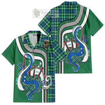 Graham Tartan Short Sleeve Button Shirt with Epic Bagpipe Style