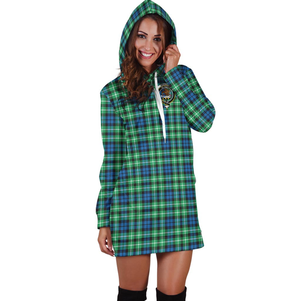 Graham Tartan Hoodie Dress with Family Crest - Tartan Vibes Clothing