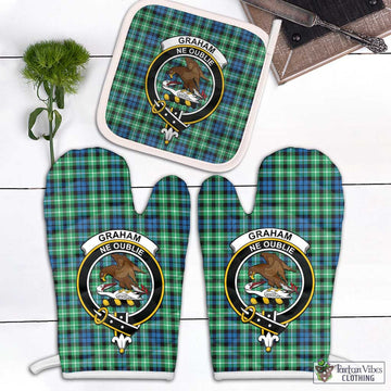 Graham Tartan Combo Oven Mitt & Pot-Holder with Family Crest