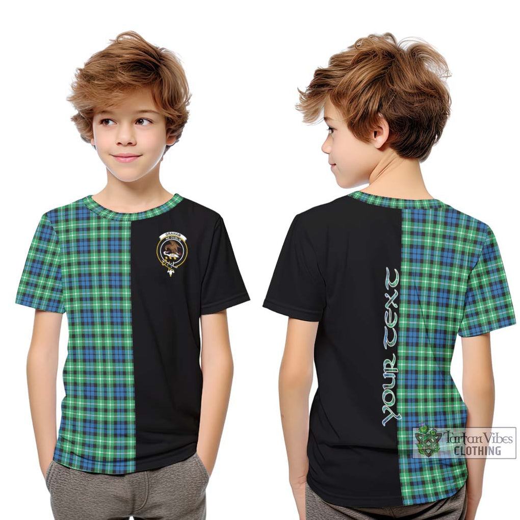 Graham Tartan Kid T-Shirt with Family Crest and Half Of Me Style Youth XL Size14 - Tartanvibesclothing Shop