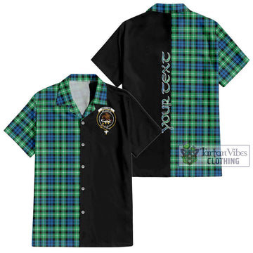 Graham Tartan Short Sleeve Button Shirt with Family Crest and Half Of Me Style