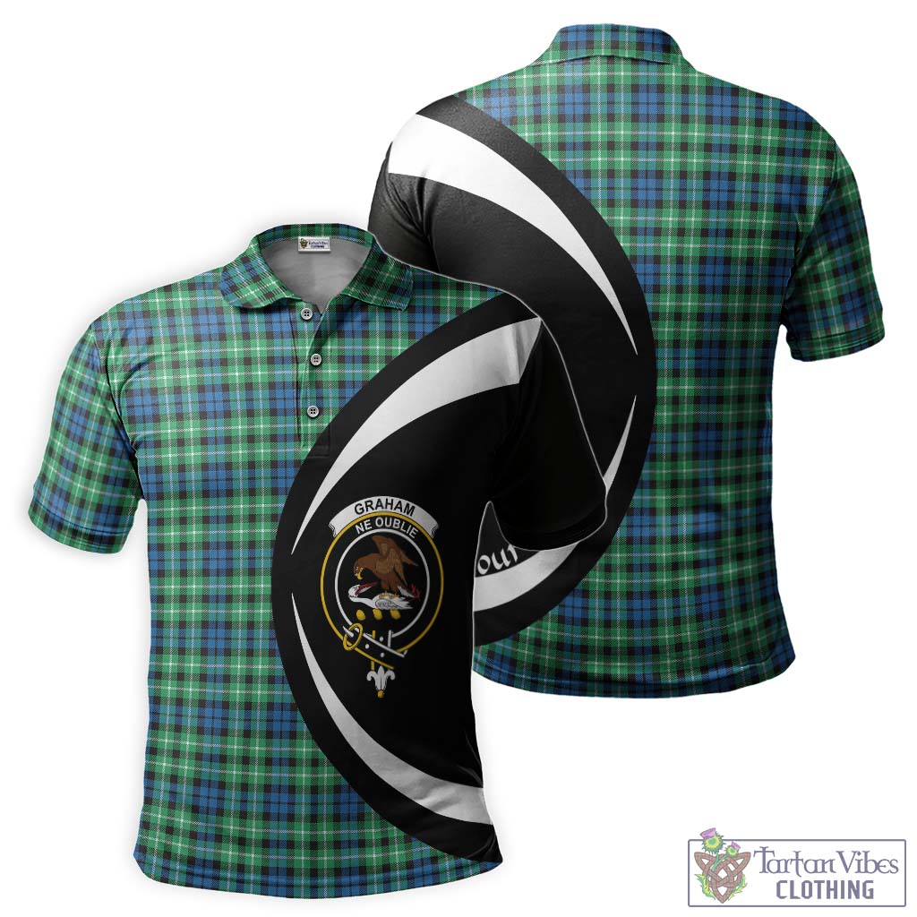 Graham Tartan Men's Polo Shirt with Family Crest Circle Style Kid - Tartan Vibes Clothing