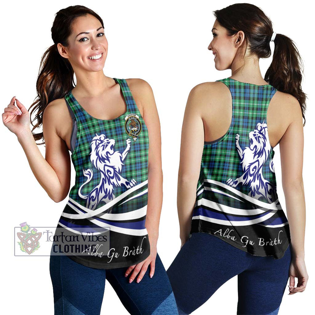 Graham Tartan Women's Racerback Tanks with Alba Gu Brath Regal Lion Emblem 4XL - Tartanvibesclothing Shop