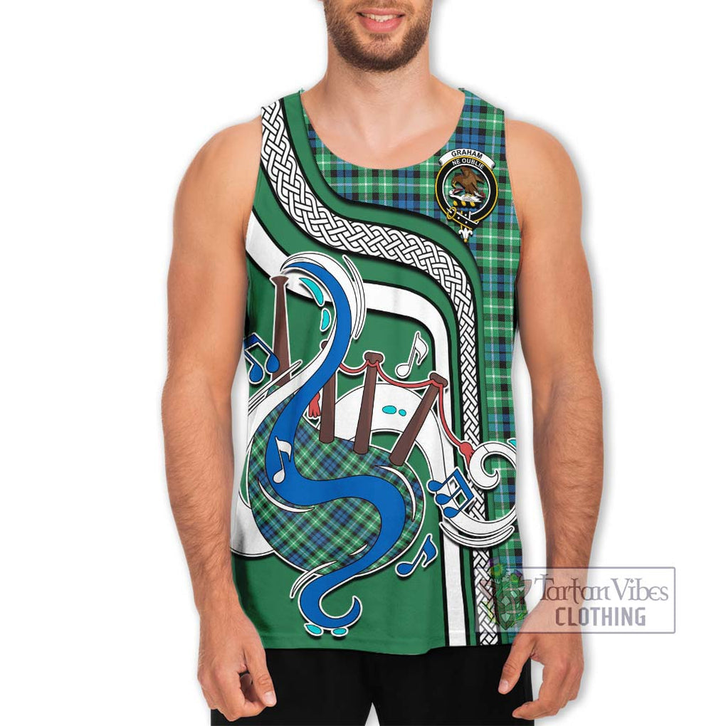 Graham Tartan Men's Tank Top with Epic Bagpipe Style Men - Tartanvibesclothing Shop