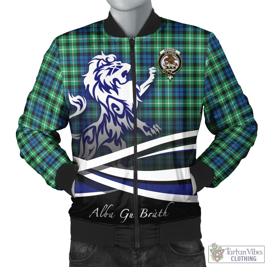 Tartan Vibes Clothing Graham of Montrose Ancient Tartan Bomber Jacket with Alba Gu Brath Regal Lion Emblem