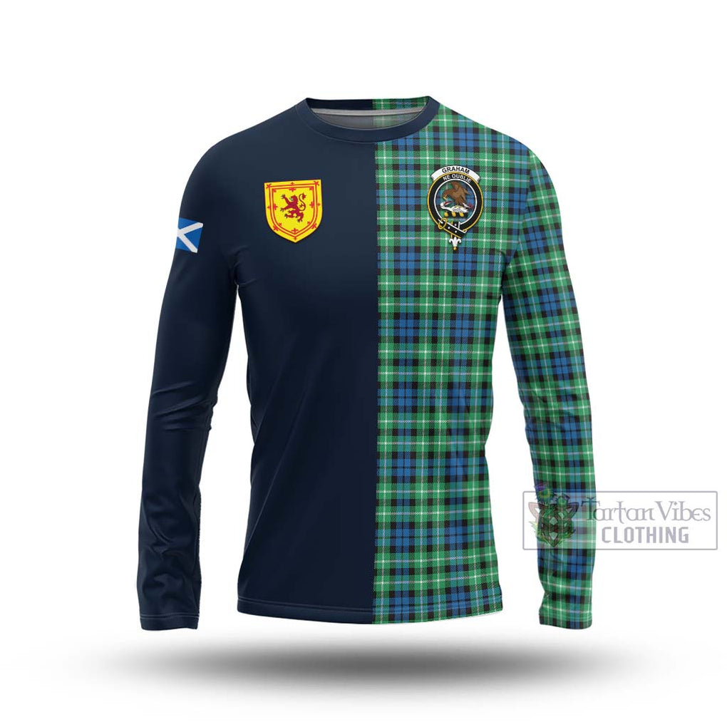 Tartan Vibes Clothing Graham of Montrose Ancient Tartan Long Sleeve T-Shirt with Scottish Lion Royal Arm Half Style